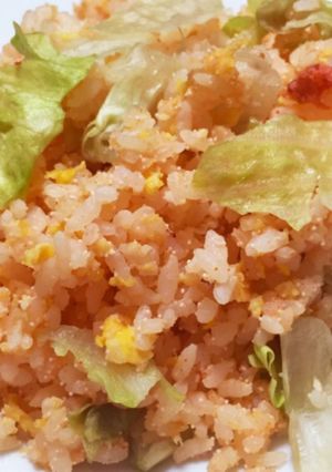 明太子とレタスのパラパラチャーハン❁*+-レシピのメイン写真