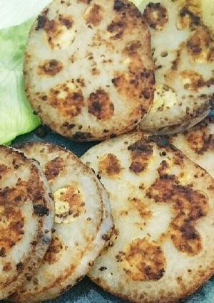 シャキッとレンコンの豆腐マスタード焼き-レシピのメイン写真