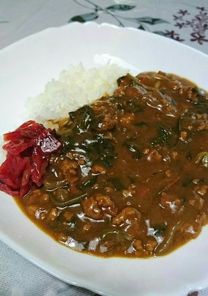 簡単 ほうれん草と豚挽き肉のカレー♪-レシピのメイン写真