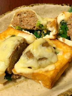ハンバーグの厚揚げボート-レシピのメイン写真