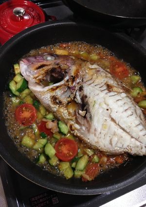 【お食い初めの後に】鯛のアクアパッツァ風-レシピのメイン写真