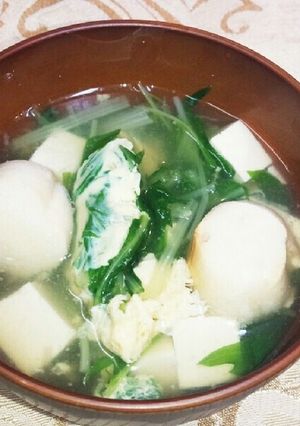 水菜と豆腐 汁もの-レシピのメイン写真