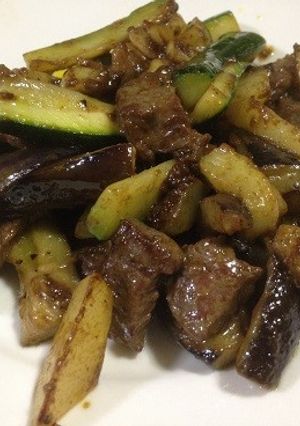 【減塩】ズッキーニと牛肉のカレー炒め-レシピのメイン写真