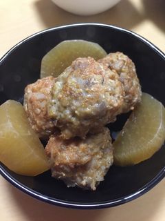 ショリショリ食感のレンコンつくねの煮物-レシピのメイン写真