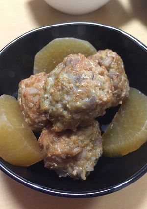 ショリショリ食感のレンコンつくねの煮物-レシピのメイン写真