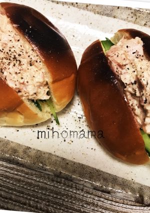簡単美味し☆ツナ玉葱キュウリのロールパン-レシピのメイン写真