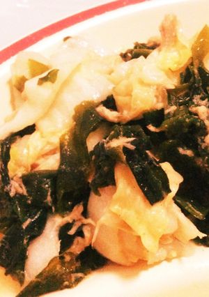 レンジで美味しい無限白菜ツナワカメ-レシピのメイン写真