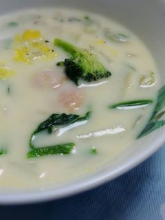 カップスープの素1袋で4人分の朝食スープ-レシピのメイン写真