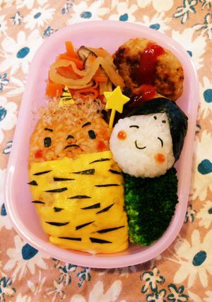 キャラ弁♡節分に赤オニと福の神-レシピのメイン写真