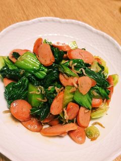 チンゲン菜とウィンナーの炒めもの-レシピのメイン写真
