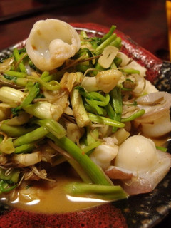 ガリぽん風味♪せりと水だこのかんずり炒め-レシピのメイン写真