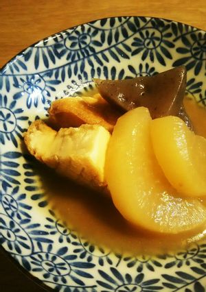 大根と厚揚げと蒟蒻の甘辛味噌煮☆-レシピのメイン写真