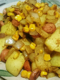 コーンとポテトのカレー炒め-レシピのメイン写真