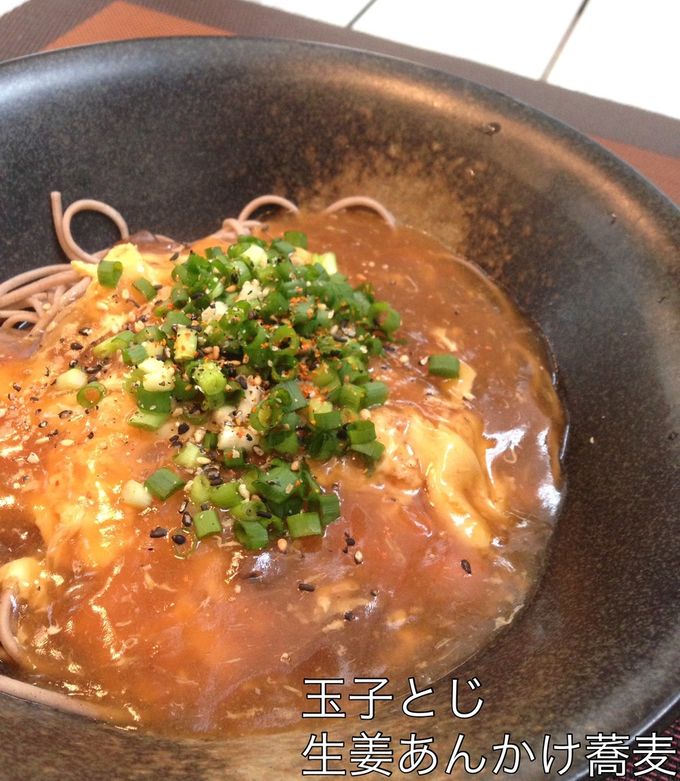 玉子とじ生姜あんかけ蕎麦-レシピのメイン写真