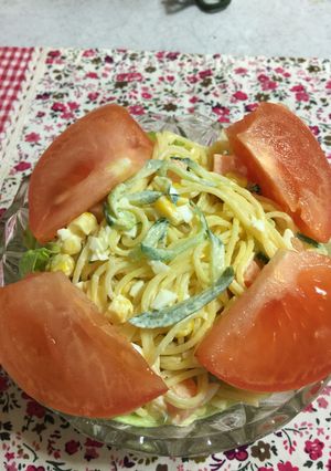 簡単サラダスパゲティ╰(*´︶`*)╯♡-レシピのメイン写真