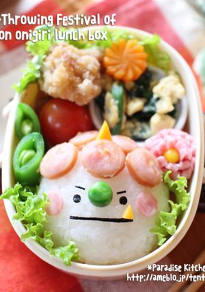 キャラ弁＊簡単♪節分オニぎりくん弁当-レシピのメイン写真