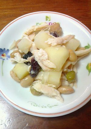 じゃがいもと豆と鶏ハムのサラダ 鉄分摂取-レシピのメイン写真