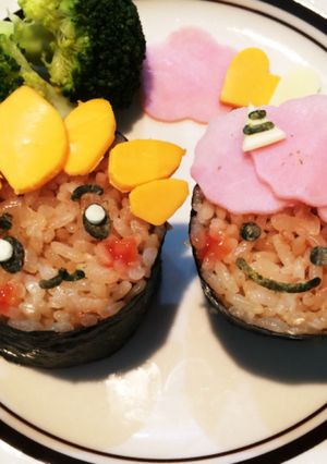 子どもと節分♪太巻き風（ざまりん&オニ）-レシピのメイン写真