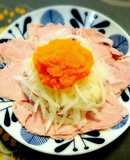 ハムと玉ねぎのサラダ✨にんじんドレで