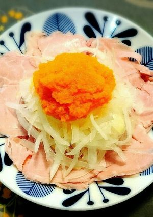 ハムと玉ねぎのサラダ✨にんじんドレで-レシピのメイン写真