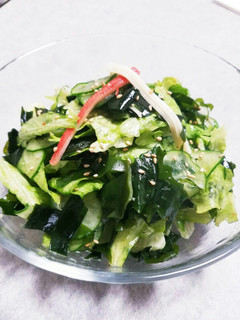 生ワカメとレタスの中華サラダ!-レシピのメイン写真