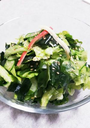 生ワカメとレタスの中華サラダ！-レシピのメイン写真