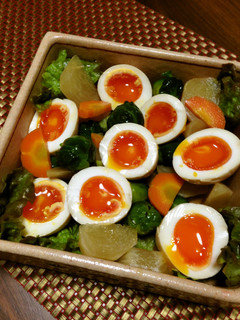 ゆで卵と野菜のめんつゆ漬け~わさび風味~-レシピのメイン写真