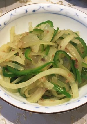 ピーマンと玉ねぎの鰹節炒め-レシピのメイン写真