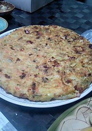 フライパンｄｅ大きなお好み焼き-レシピのメイン写真