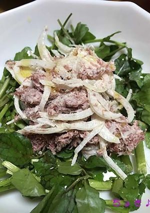 クレソンと食べよう♪ コンビーフサラダ-レシピのメイン写真