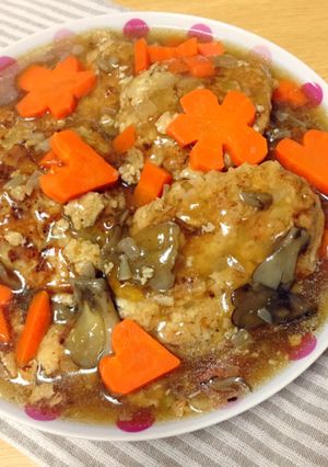 豆腐のふわふわ和風煮込みハンバーグ-レシピのメイン写真