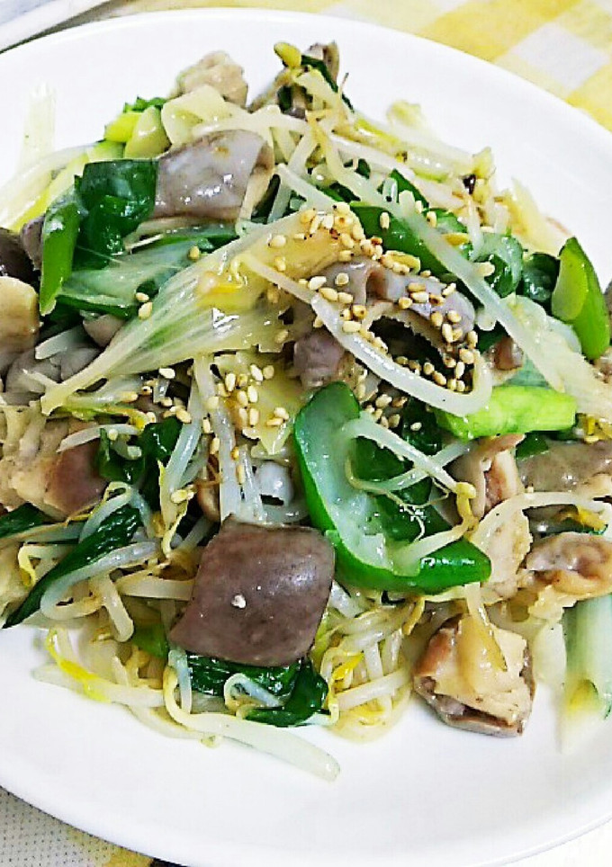 白もつと野菜の塩麹炒め-レシピのメイン写真