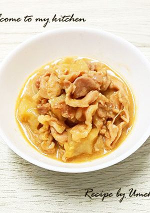 豚こまde簡単コッテリどて焼き風♪　-レシピのメイン写真