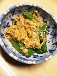えのきとエンドウの卵とじ-レシピのメイン写真