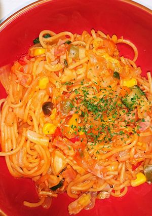 お鍋1つで☆簡単取り分けナポリタン-レシピのメイン写真