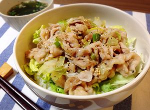 お弁当に簡単☆ネギ塩豚バラ丼＊特製タレ-レシピのメイン写真