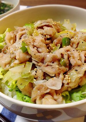お弁当に簡単☆ネギ塩豚バラ丼＊特製タレ-レシピのメイン写真