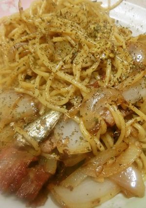 　オイルサーデンとベーコンのスパゲティ　-レシピのメイン写真