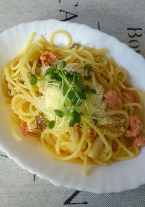 あっさりコクあり！茹であげ明太子パスタ♪-レシピのメイン写真