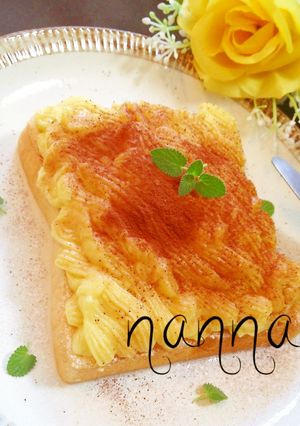 甘い朝食♡さつまいものモンブラントースト-レシピのメイン写真