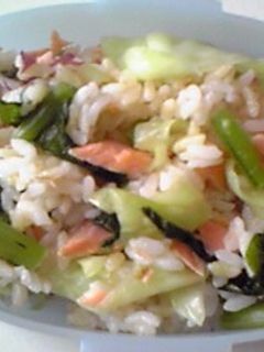 わさび野沢菜と鮭のまぜごはん-レシピのメイン写真