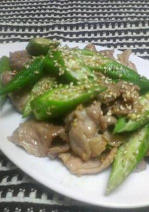 オクラと豚肉のオイマヨ炒め❤ポン酢風味-レシピのメイン写真