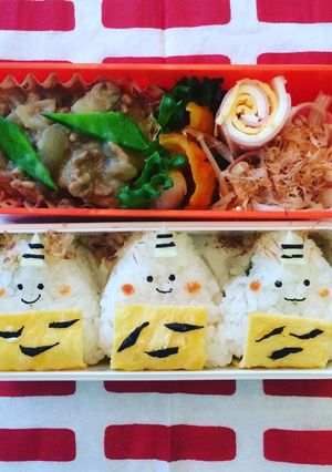 三角おにぎりで鬼さん弁当-レシピのメイン写真