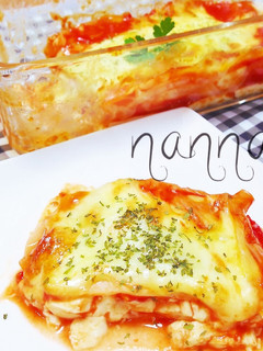 子供と☆餃子の皮とお豆腐でラザニア風-レシピのメイン写真