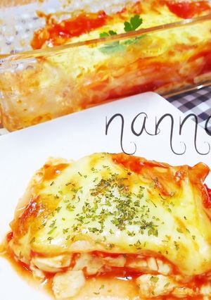 子供と☆餃子の皮とお豆腐でラザニア風-レシピのメイン写真