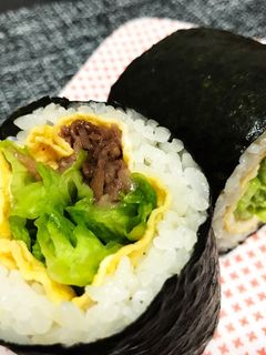 おにぎりの海苔で簡単★恵方巻き★焼肉巻き-レシピのメイン写真