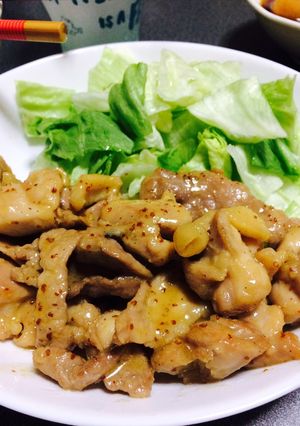 鶏肉と豚肉のマスタード炒め-レシピのメイン写真