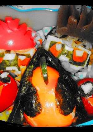 キャラ弁　仮面ライダー尽くし　ゴースト偏-レシピのメイン写真