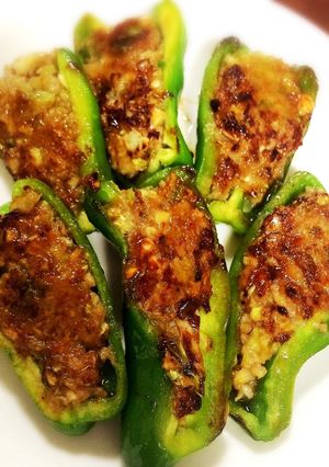 餃子餡で作るピーマン肉詰め-レシピのメイン写真