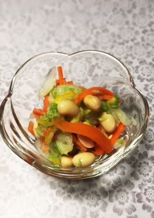 白菜とニンジン、大豆の酢の物〜酸味控えめ-レシピのメイン写真